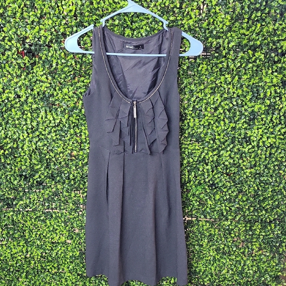 Gray Ruffled A Line Mini Dress Size 2